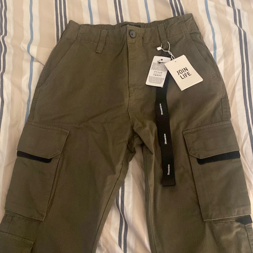 Bershka Cargo Pants in Khaki
